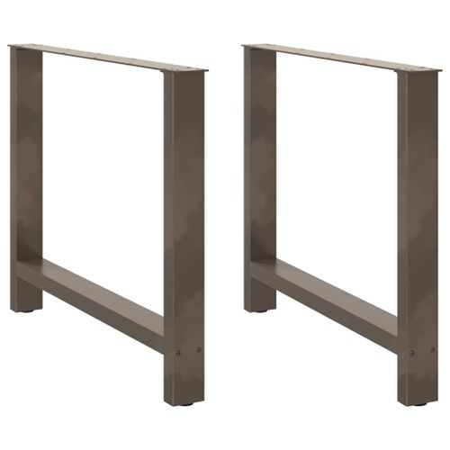 Vidaxl Pieds De Table Basse Acier Naturel 2 Pcs 100x(72-73) Cm Acier