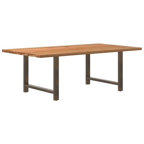 Vidaxl Table À Manger Marron Clair Bois De Chêne Massif Rectangulaire