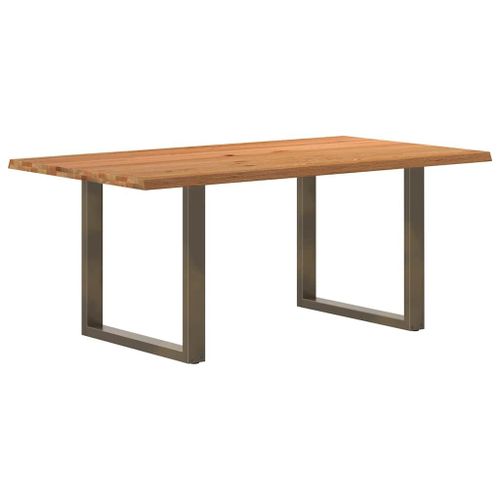 Vidaxl Table À Manger Marron Clair Bois De Chêne Massif Rectangulaire