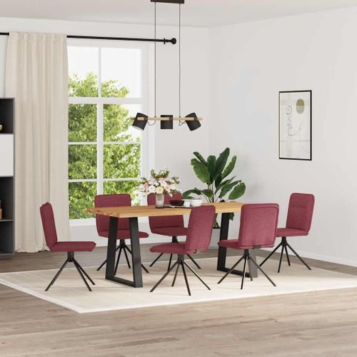Vidaxl Chaises À Manger Lot De 6 Rouge Bordeaux Tissu