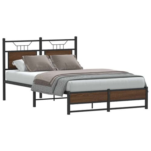 Vidaxl Cadre De Lit Sans Matelas Chêne Marron 120x190 Cm