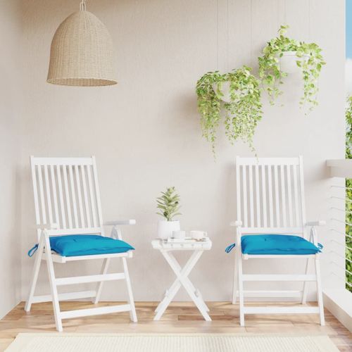 Vidaxl Coussins De Chaise Lot De 2 Bleu Clair 40x40x7 Cm Tissu Oxford