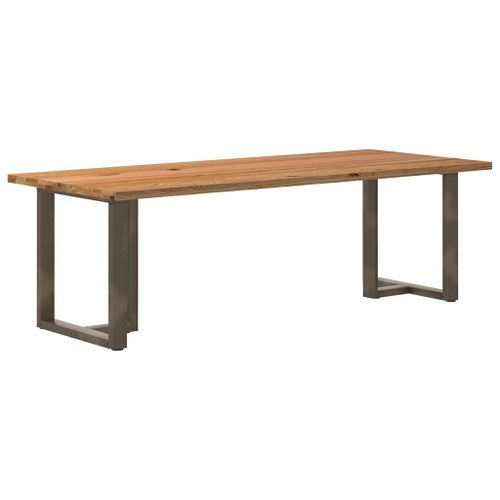 Vidaxl Table À Manger Marron Clair Bois De Chêne Massif Rectangulaire