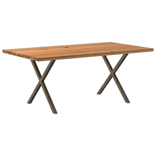 Vidaxl Table À Manger Marron Clair Bois De Chêne Massif Rectangulaire