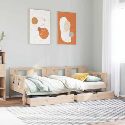 Vidaxl Lit De Jour Avec Tiroirs Sans Matelas 80x200 Cm Bois Massif