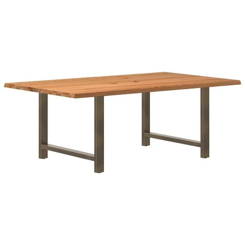 Vidaxl Table À Manger Marron Clair Bois De Chêne Massif Rectangulaire