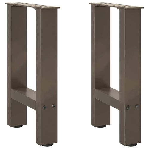 Vidaxl Pieds De Table Basse Acier Naturel 2 Pcs 38x(42-43) Cm Acier