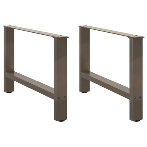 Vidaxl Pieds De Table Basse Acier Naturel 2 Pcs 70x(42-43) Cm Acier