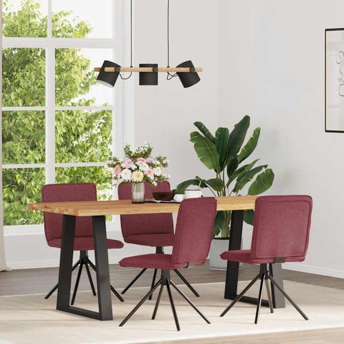 Vidaxl Chaises À Manger Lot De 4 Rouge Bordeaux Tissu
