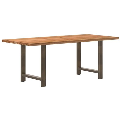 Vidaxl Table À Manger Marron Clair Bois De Chêne Massif Rectangulaire