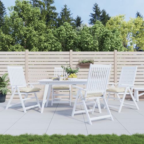 Vidaxl Coussins De Chaise Lot De 4 Blanc Crème 40x40x7 Cm Tissu Oxford