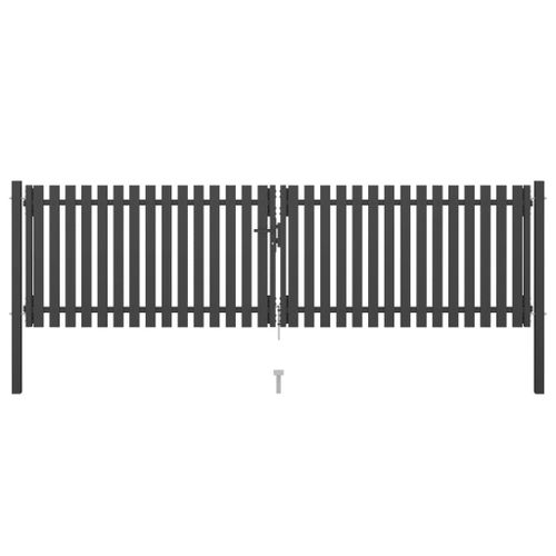 vidaXL Portail de clôture de jardin Acier 4x1,25 m Anthracite