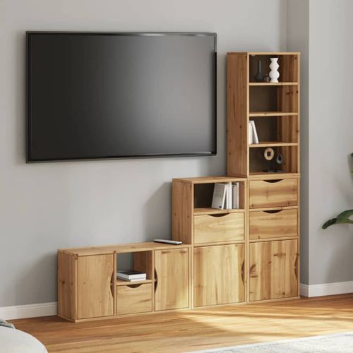 Vidaxl Meubles Tv 4 Pcs Avec Rangement Odda Bois De Pin Massif
