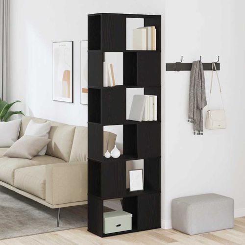 Vidaxl Bibliothèque/Séparateur De Pièce Chêne Noir 60x24x186 Cm