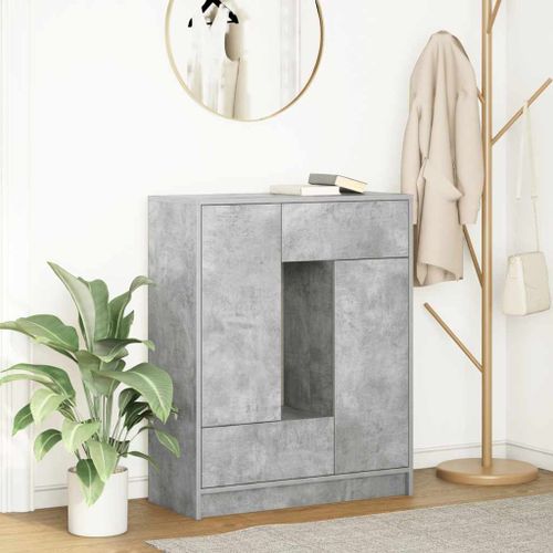 Vidaxl Buffet Avec Tiroirs Et Portes Gris Béton 73x31x90 Cm
