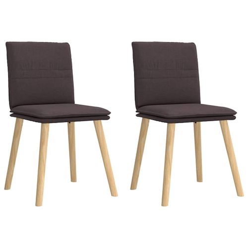 Vidaxl Chaises À Manger Lot De 2 Marron Foncé Tissu