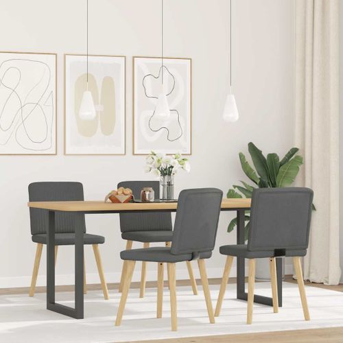 Vidaxl Chaises À Manger Lot De 4 Gris Foncé Tissu