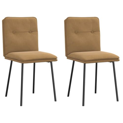 Vidaxl Chaises À Manger Lot De 2 Marron Velours