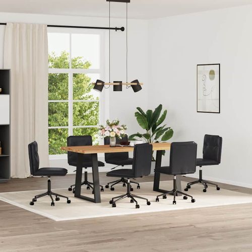 Vidaxl Chaises À Manger Lot De 6 Noir Similicuir