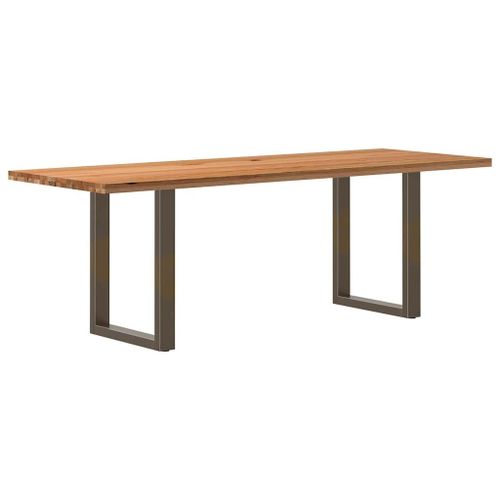 Vidaxl Table À Manger Marron Clair Bois De Chêne Massif Rectangulaire