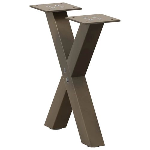 Vidaxl Pieds De Table Basse Forme De X 2pcs Acier Naturel 37x(30-31)Cm