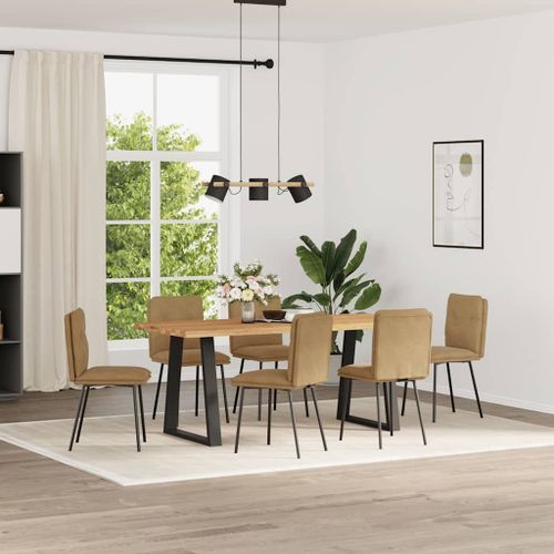 Vidaxl Chaises À Manger Lot De 6 Marron Velours