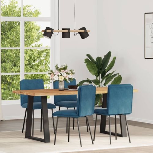 Vidaxl Chaises À Manger Lot De 4 Bleu Velours