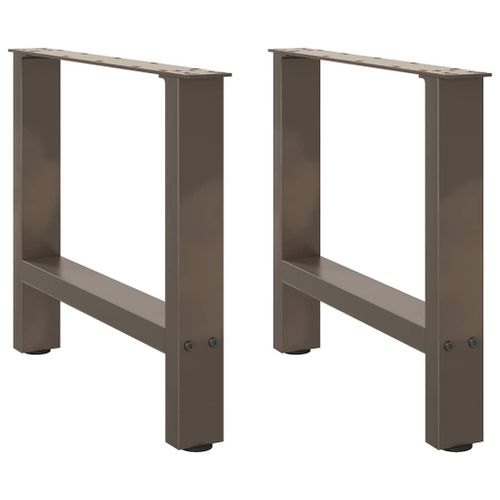 Vidaxl Pieds De Table Basse Acier Naturel 2 Pcs 60x(42-43) Cm Acier
