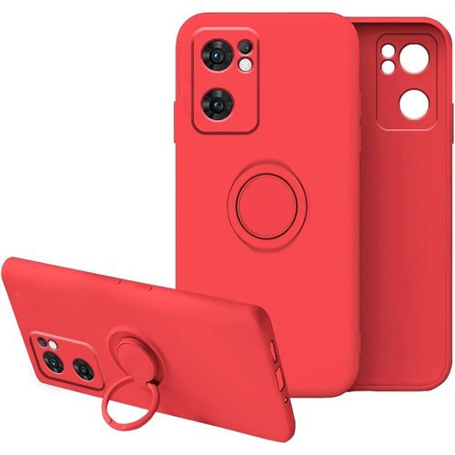 Compatible Avec Coque Oppo Find X5 Lite Silicone Antichoc Etui Oppo Find X5 Lite Anti-Rayures Ultra Mince Protection Housse Avec Anneau Oppo Find X5 Lite, Rouge