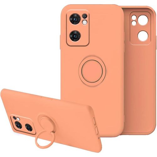 Compatible Avec Coque Oppo Find X5 Lite Silicone Antichoc Etui Oppo Find X5 Lite Anti-Rayures Ultra Mince Protection Housse Avec Anneau Oppo Find X5 Lite, Orange