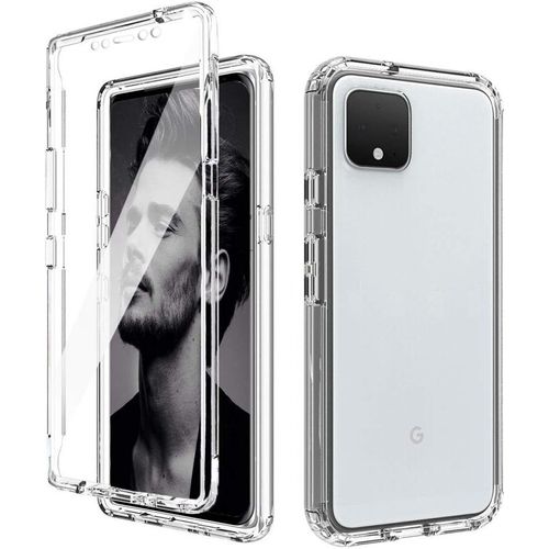 Coque 360 Degré Google Pixel 4, 2 En 1 Avant Et Arrière Full Body Transparent Protection Cover, Tpu Silicone Housse + Protecteur D'écran Integrale Avec Absorption De Anti-Choc Cover
