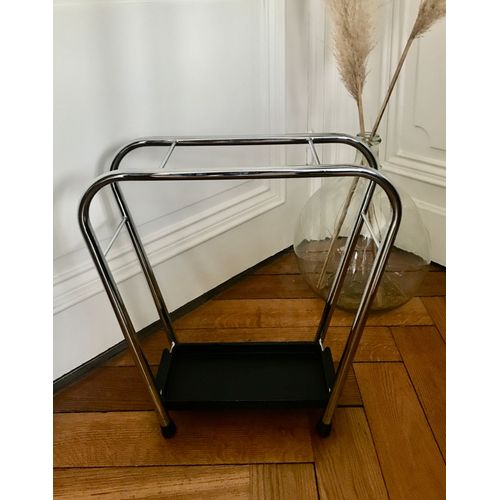 Porte-parapluie vintage acier chromé
