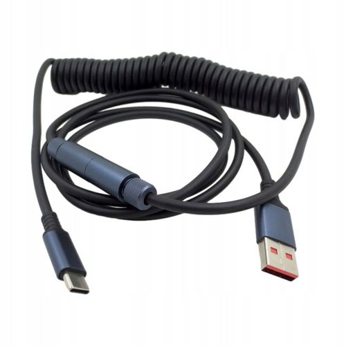 Câble USB C spiralé flexible de 1,4 m, USB C vers USB A avec connecteur détachable
