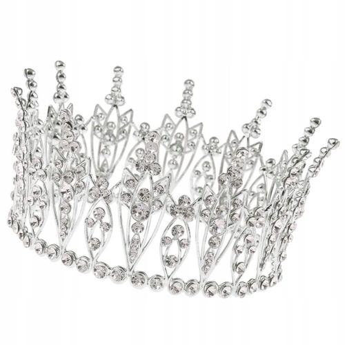 Couronne de diadème baroque en strass et diamants pour mariage, argent