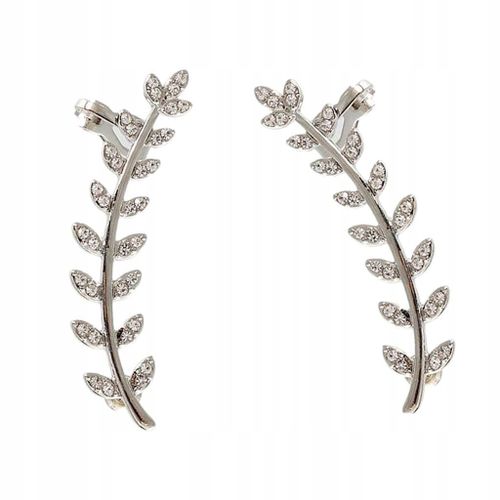 Boucles D'oreilles Grimpantes Hypoallergéniques En Cristal Tendance Argenté Club Prom
