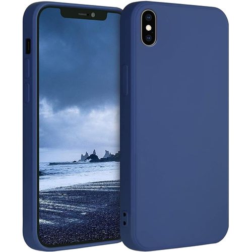 Coque En Silicone Compatible Avec Iphone X/Xs Bleu Coque Compatible Avec Les Accessoires Magsafe Et Chargeur Sans Fil. Coque De Protection Anti-Chocs.