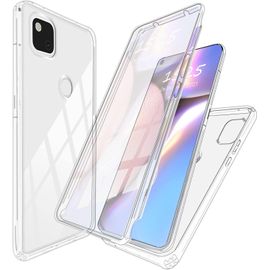 Coque Google Pixel 4a Antichoc Coque Google Pixel 4a,Avec Protège-Écran, Case Full Body Protection 360 Etui Robuste Transparent Bumper Housse Pour Google Pixel 4a