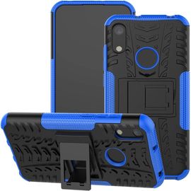 Coque Pour Huawei Y6 2019 / Honor 8a Béquille Protection Très Résistante Double Couche Coque Hybride Fine Résistante Aux Chocs Pour Huawei Y6 2019 Bleu