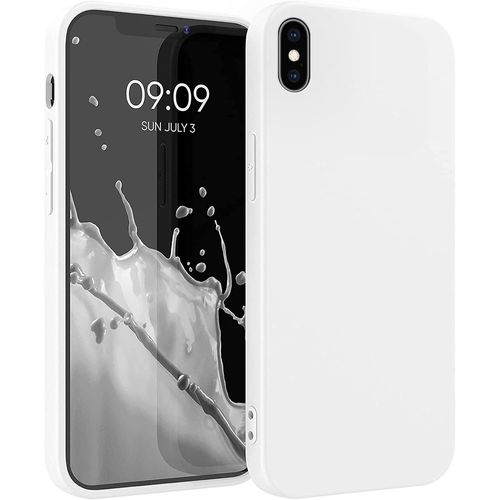 Coque En Silicone Pour Iphone X/Xs Blanc Coque Pour Les Accessoires Magsafe Et Chargeur Sans Fil. Doux Au Toucher, Intérieur En Microfibre.