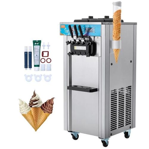 Machine à Crème Glacée Commerciale-VEVOR-21-31 L/h 1500 W 3 Saveurs-Machine à Glace Italienne Trémie 2x5,5 L