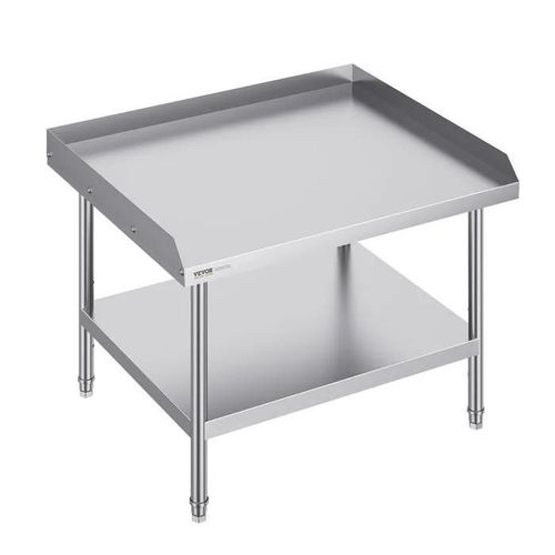 Table De Travail Cuisine Acier Inoxydable-Vevor-Table De Préparation-762 X 914 X 660 Mm-Avec Protection Anti-Éclaboussures