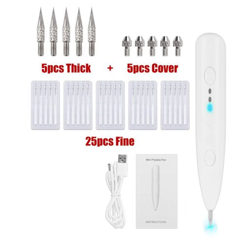 Stylo Pointeur Laser Plasma, Papillome, Verrues, Taupes, Boutons, Détatouage, Étiquette De Peau, Dissolvant De Points Noirs, Soins De La Peau, Beauté Du Visage-Pen With 30needle