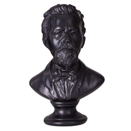 buste / statue en pierre de l'écrivain russe Anton Tchekhov 12,5 cm