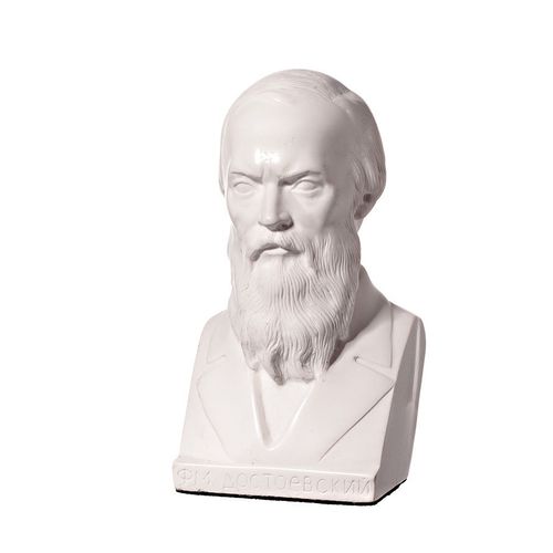 buste / statue en marbre de l'écrivain russe Fiodor Dostoïevski 14 cm