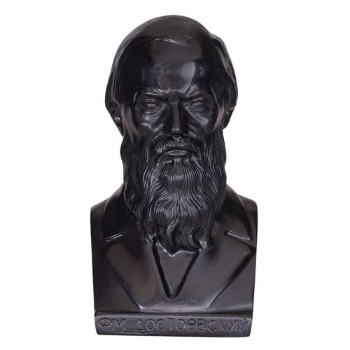 buste / statue en pierre de l'écrivain russe Fiodor Dostoïevski 14 cm