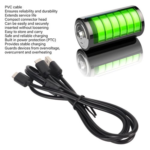 Cable De Charge Double Tete, Professionnel, Efficace, 2 En 1, Usb C, Pour Ps Vr2 Et Ps5, 2,8 Pieds