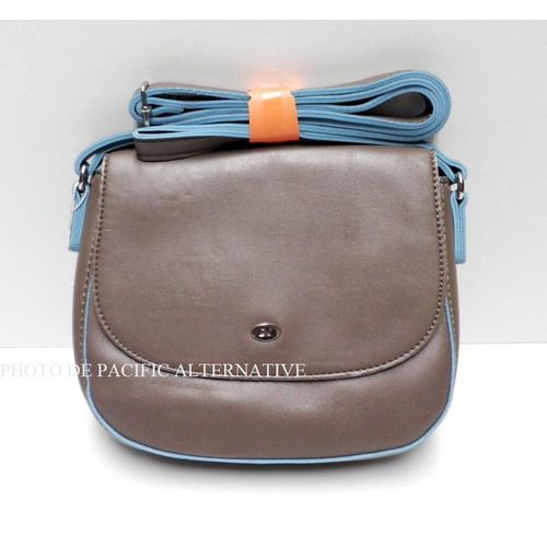 sac a main bandouliere gris marron DAVID JONES