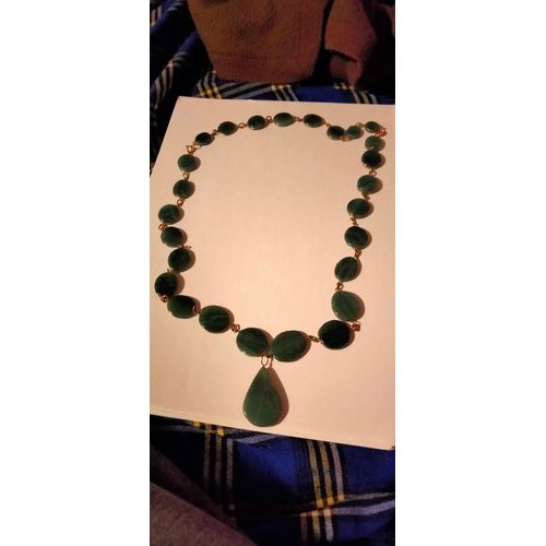 Collier Imitation Émeraude Et Or