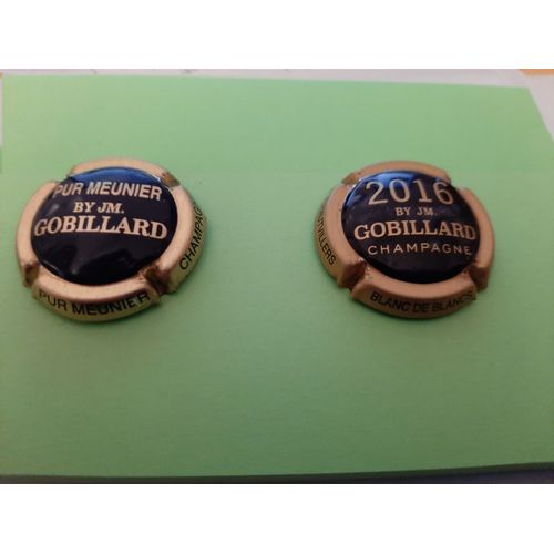 Rare ! Lot De 2 Capsules Gobillard Pur Meunier Et Blanc De Blancs 2016 !!