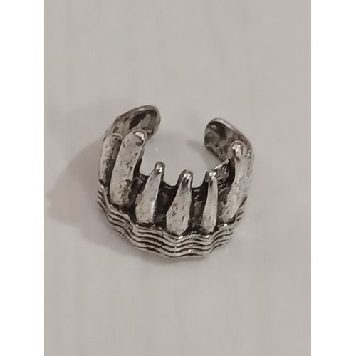 Bague Métal Argenté,Machoire ,Bague Ouverte,Taille 16.88 Mm